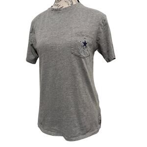 Dallas Cowboys T-Shirt Womens Small NFL Team Apparel Gray Pocket Helmet Graphic